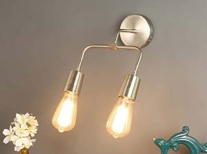 Salcia Artsy Dual Wall Light in Pewter Finish