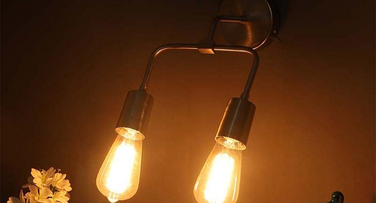 Salcia Artsy Dual Wall Light in Pewter Finish