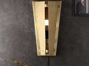 Tri-Angular Antique Brass Wall Lamp