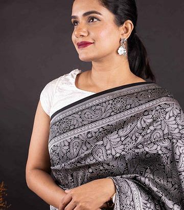 Elegant Black Banarasi Silk Saree Collection | Mav